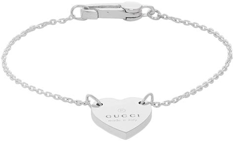 gucci bracelet trademark heart|Gucci trademark heart silver necklace.